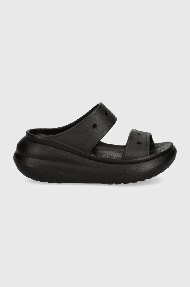 Шльопанці Crocs Classic Crush Sandal жіночі колір чорний на платформі 207670 207670.001-001 фото 2
