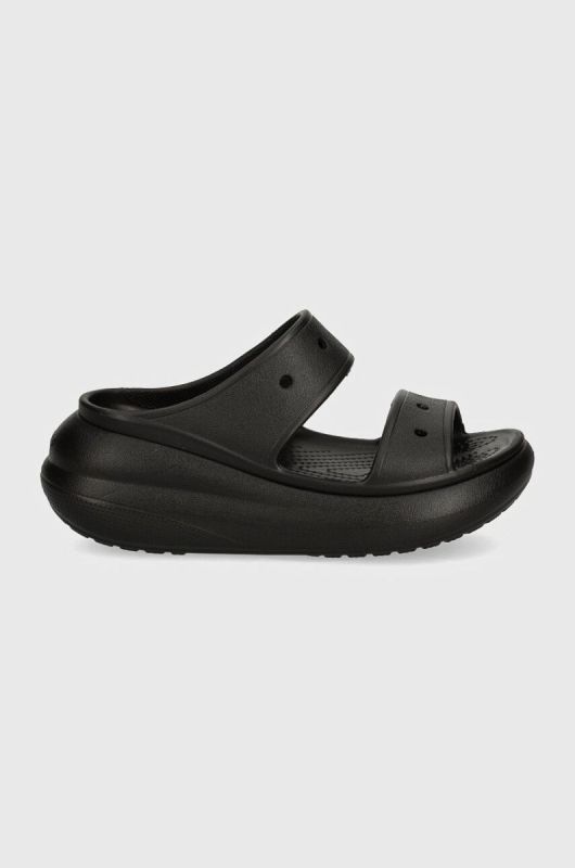 Шльопанці Crocs Classic Crush Sandal жіночі колір чорний на платформі 207670 207670.001-001 фото 2
