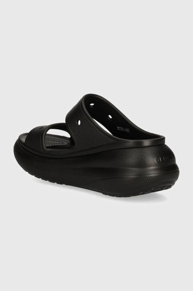 Шльопанці Crocs Classic Crush Sandal жіночі колір чорний на платформі 207670 207670.001-001 фото 3