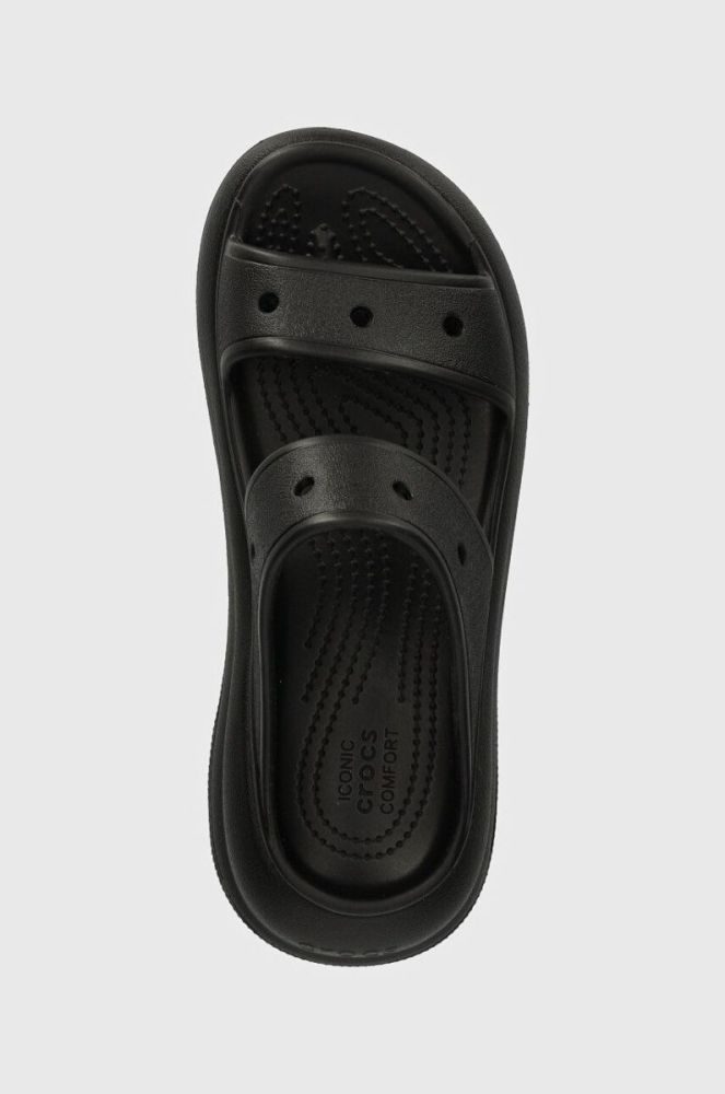 Шльопанці Crocs Classic Crush Sandal жіночі колір чорний на платформі 207670 207670.001-001 фото 4