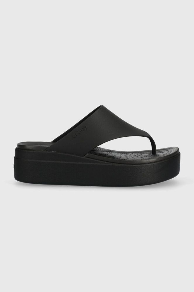 В'єтнамки Crocs Brooklyn Flip жіночі колір чорний на платформі 208727