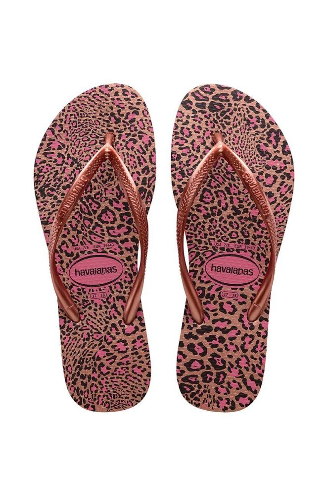 В'єтнамки Havaianas SLIM ANIMALS жіночі колір рожевий на плоскому ходу 4103352.6459