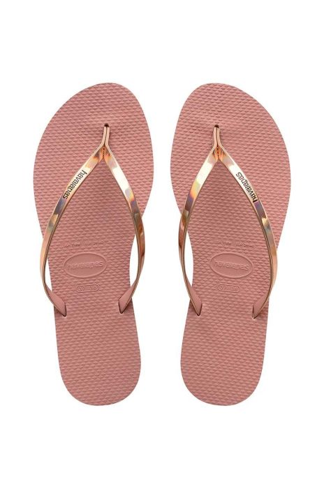 В'єтнамки Havaianas YOU METALLIC жіночі колір рожевий на плоскому ходу 4135102.3544