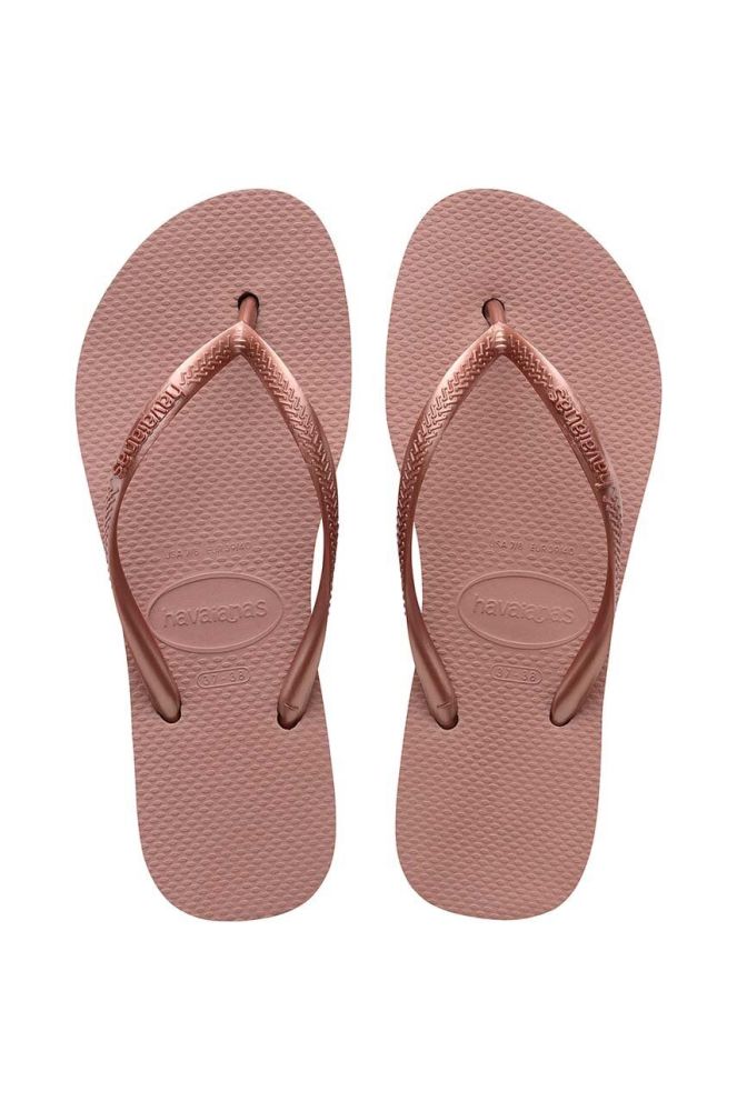 В'єтнамки Havaianas SLIM FLATFORM жіночі колір рожевий на плоскому ходу 4144537.3544