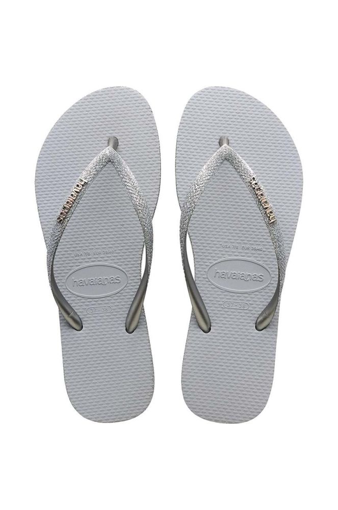 В'єтнамки Havaianas SLIM SPARKLE II жіночі колір сірий на плоскому ходу 4146937.3498