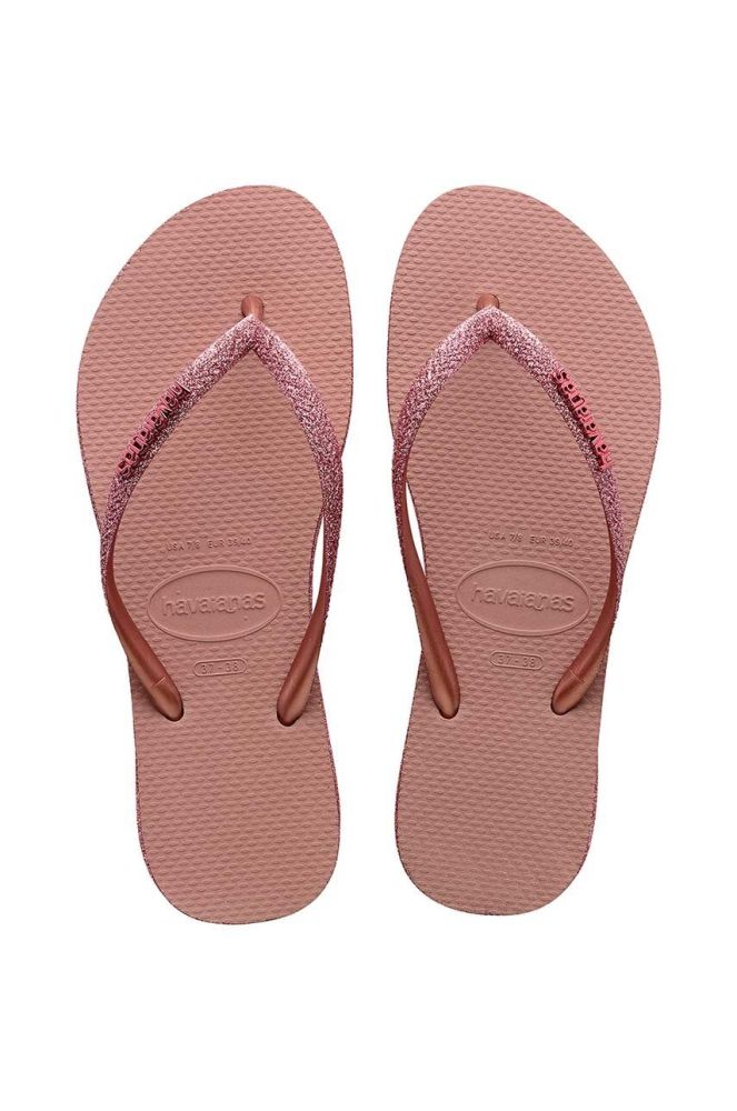 В'єтнамки Havaianas SLIM SPARKLE II жіночі колір рожевий на плоскому ходу 4146937.6459