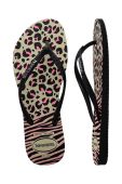 В'єтнамки Havaianas SLIM ANIMALS жіночі колір чорний на плоскому ходу 4147964.0006