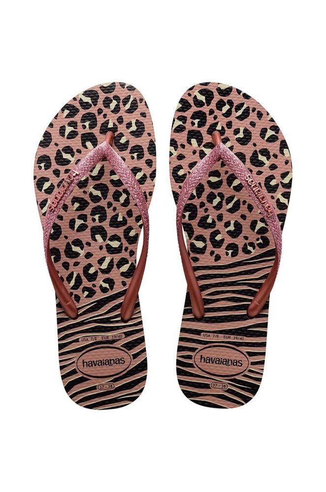 В'єтнамки Havaianas SLIM ANIMALS жіночі колір чорний на плоскому ходу 4147964.1924