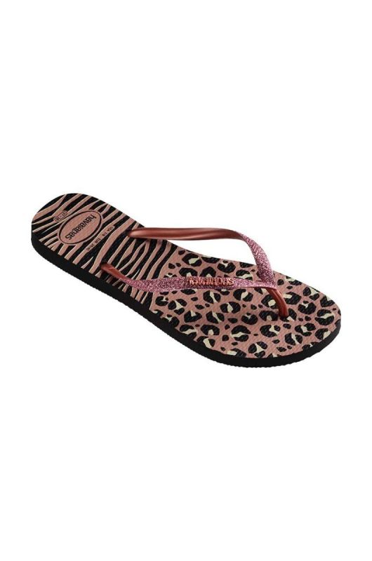 В'єтнамки Havaianas SLIM ANIMALS жіночі колір чорний на плоскому ходу 4147964.1924 фото 2