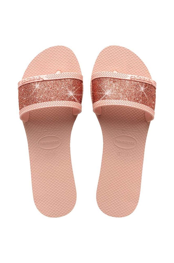 Шльопанці Havaianas YOU ANGRA GLITTER жіночі колір рожевий 4148294.0076