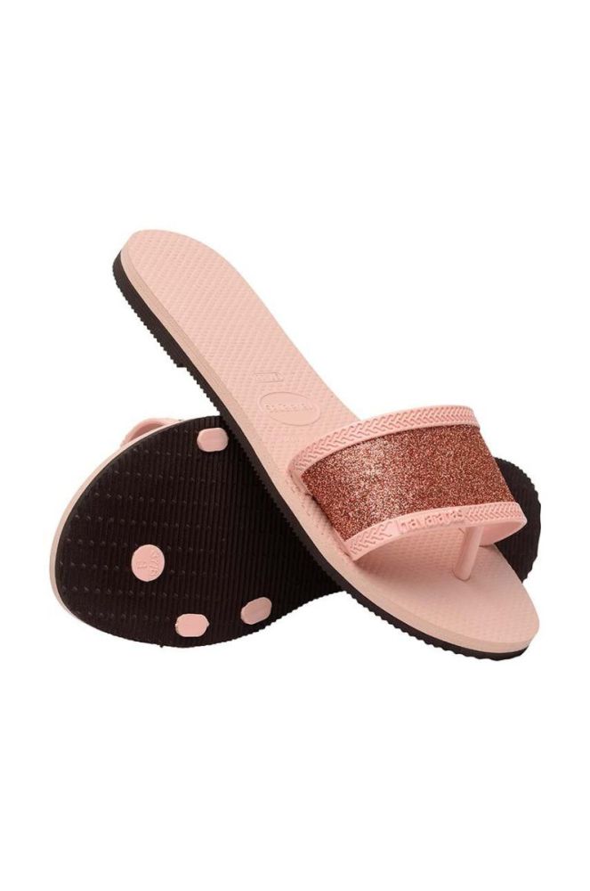 Шльопанці Havaianas YOU ANGRA GLITTER жіночі колір рожевий 4148294.0076 фото 5