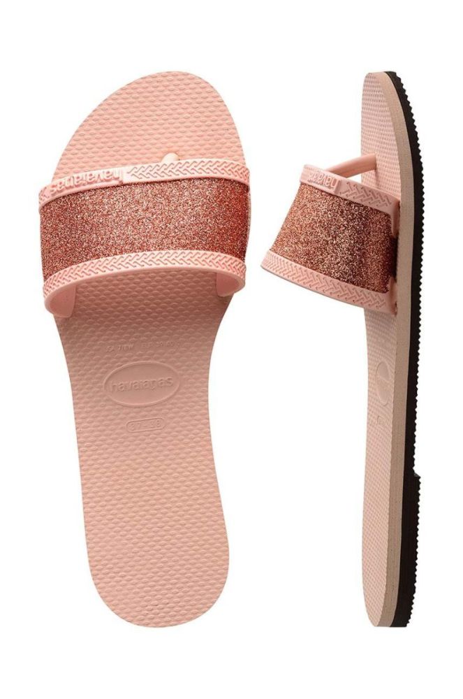 Шльопанці Havaianas YOU ANGRA GLITTER жіночі колір рожевий 4148294.0076 фото 7