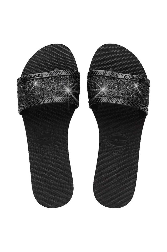 Шльопанці Havaianas YOU ANGRA GLITTER жіночі колір чорний 4148294.0090