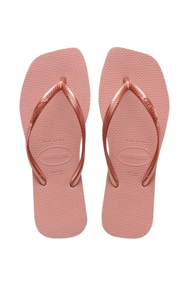 В'єтнамки Havaianas SQUARE жіночі колір рожевий на плоскому ходу 4148301.3544