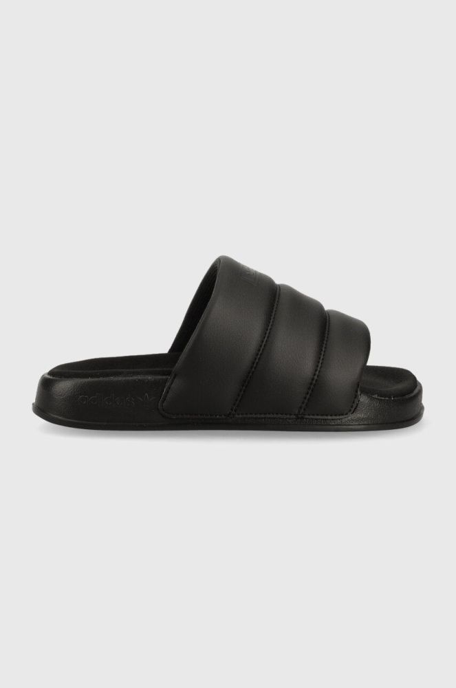 Шльопанці adidas Originals Adilette Essential Slide жіночі колір чорний на платформі IE9641