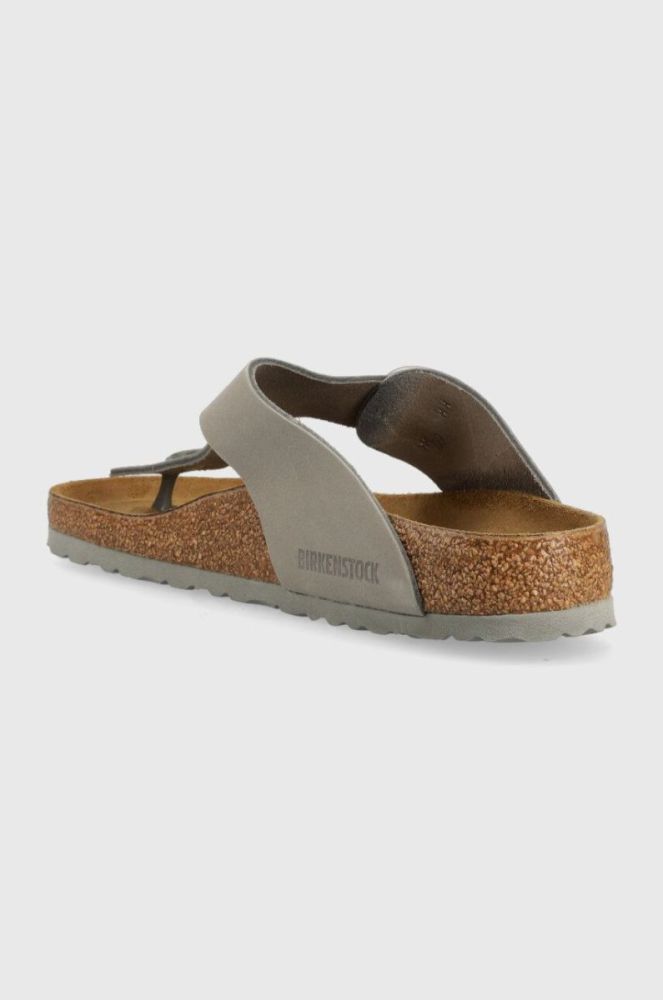 Шкіряні в'єтнамки Birkenstock Gizeh жіночі колір сірий на плоскому ходу 1022179-lgrey фото 3
