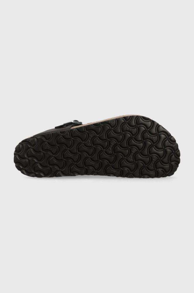 Шкіряні в'єтнамки Birkenstock жіночі колір чорний на плоскому ходу 1021349-black фото 5