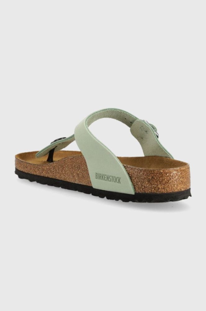 Замшеві в'єтнамки Birkenstock Gizeh SFB жіночі колір зелений на плоскому ходу 1023973-pgreen фото 3