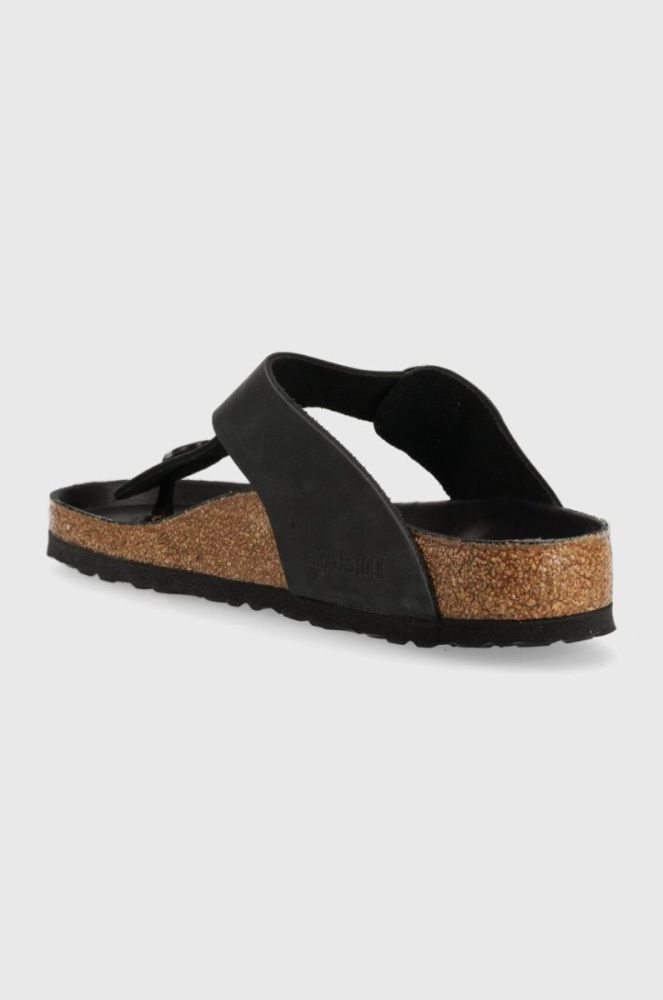Шкіряні в'єтнамки Birkenstock жіночі колір чорний на плоскому ходу 1023334-black фото 3