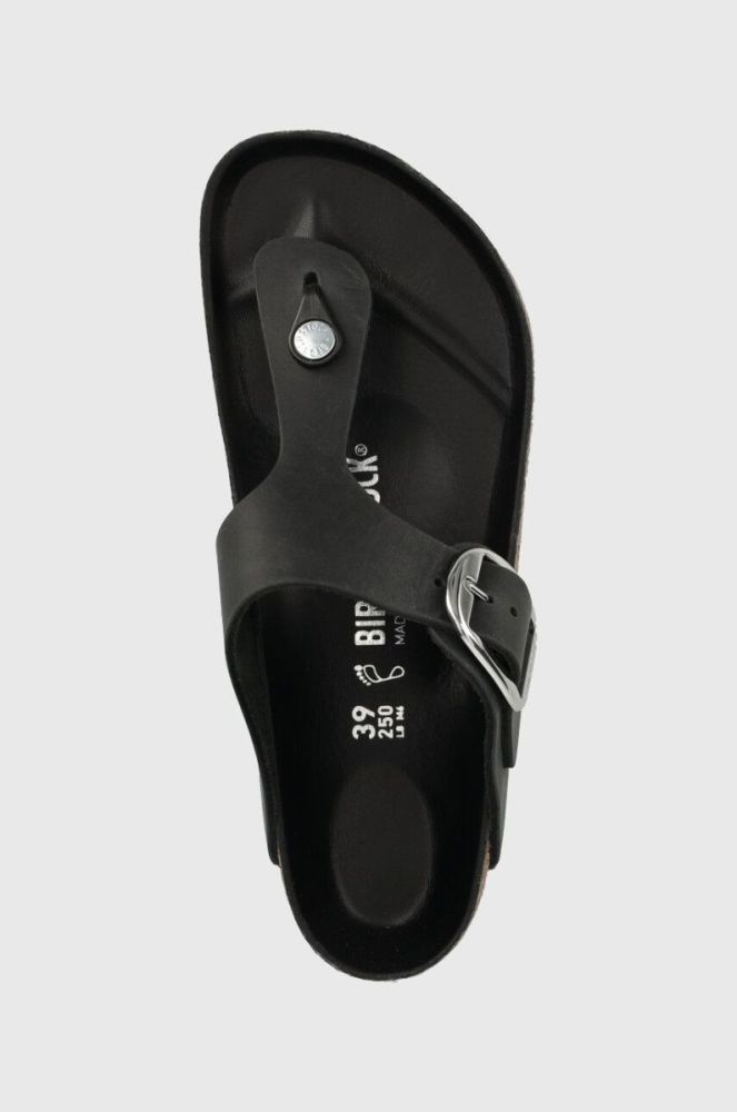 Шкіряні в'єтнамки Birkenstock жіночі колір чорний на плоскому ходу 1023334-black фото 4