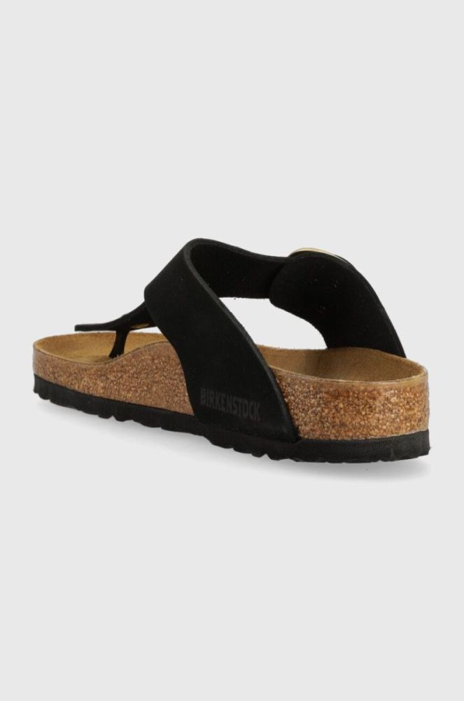Замшеві в'єтнамки Birkenstock Gizeh Big Buckle жіночі колір чорний на плоскому ходу 1024019-black фото 3