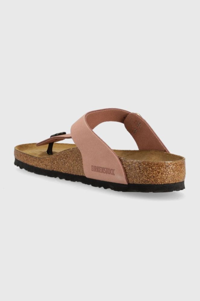 Замшеві в'єтнамки Birkenstock жіночі колір рожевий на плоскому ходу 1024024-lpink фото 3