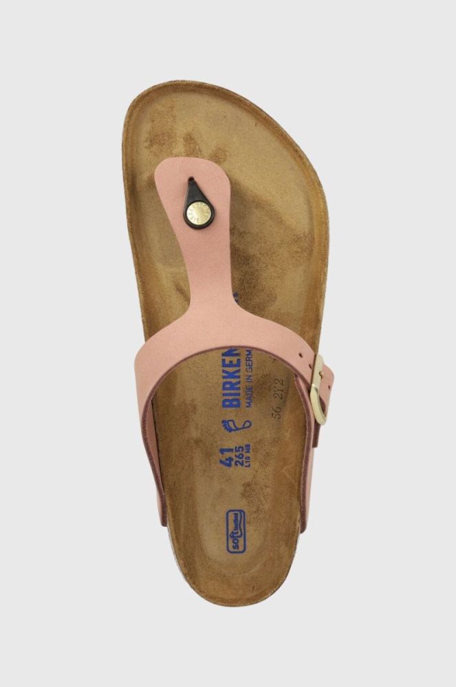 Замшеві в'єтнамки Birkenstock жіночі колір рожевий на плоскому ходу 1024024-lpink фото 4