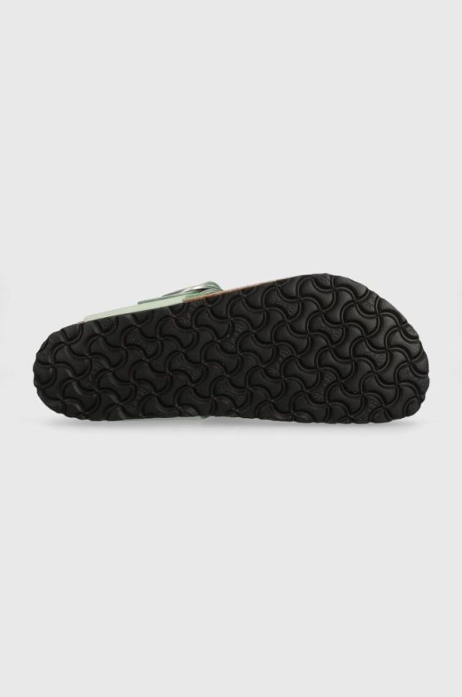 Замшеві в'єтнамки Birkenstock жіночі колір зелений на плоскому ходу 1024046-pgreen фото 5