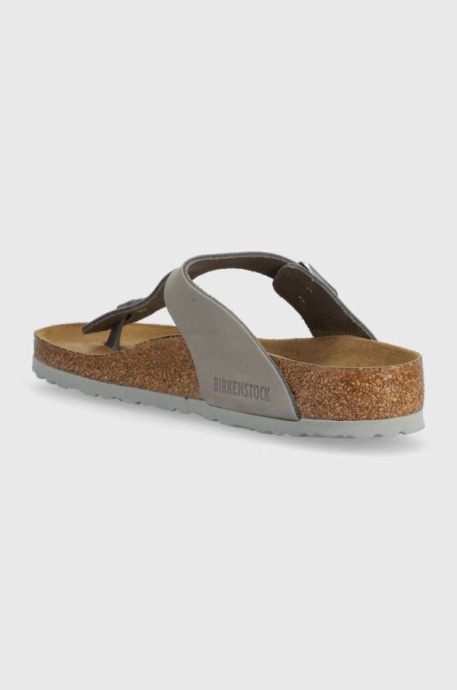 Замшеві в'єтнамки Birkenstock жіночі колір сірий на плоскому ходу 1024127-lgrey фото 3