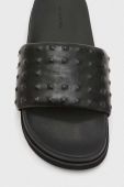 Шкіряні шльопанці AllSaints SHAY жіночі колір чорний WF524Y