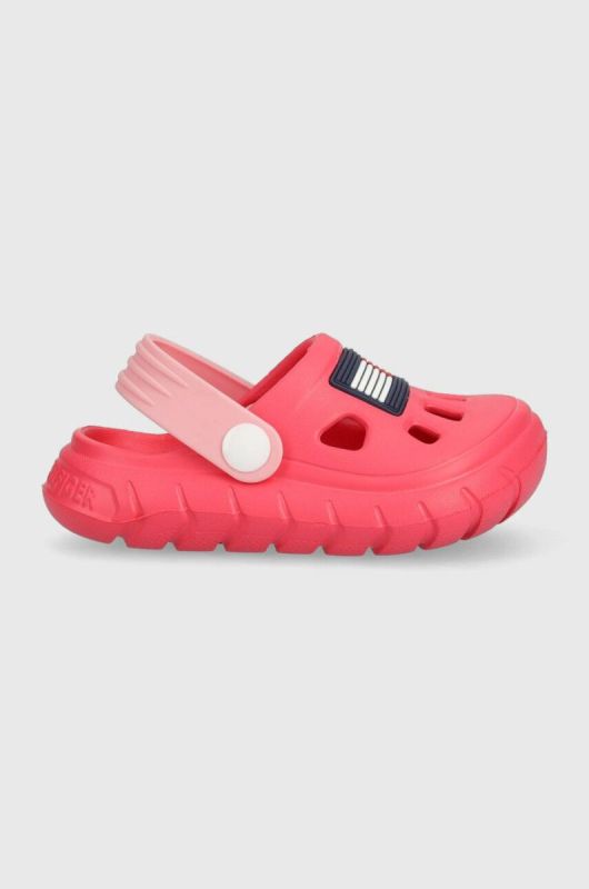 Дитячі шльопанці Tommy Hilfiger колір рожевий (3030895)