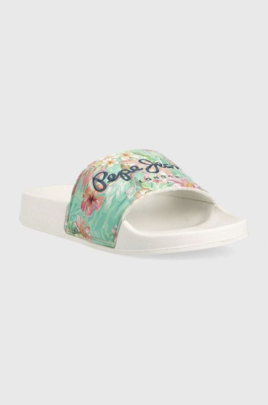 Дитячі шльопанці Pepe Jeans Silder Martina G колір білий фото 2