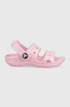 Дитячі шльопанці Crocs CROCS CLASSIC GLITTER SANDAL колір рожевий