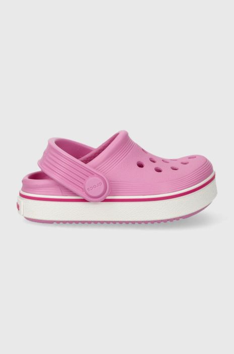 Дитячі шльопанці Crocs CROCBAND CLEAN CLOG колір рожевий