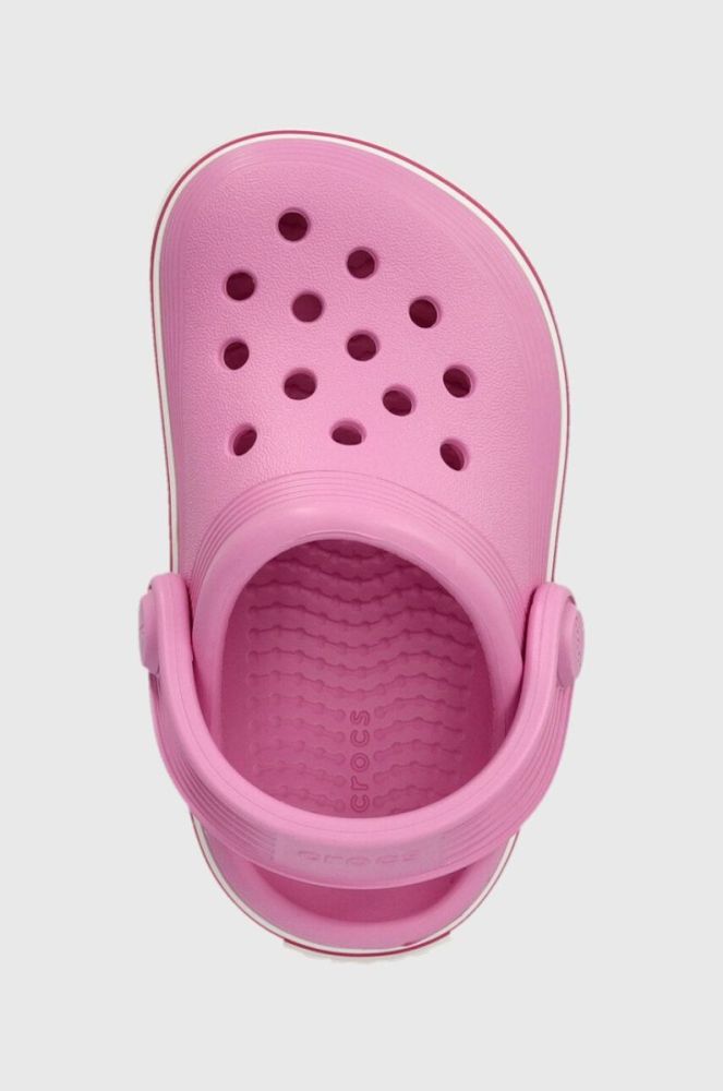 Дитячі шльопанці Crocs CROCBAND CLEAN CLOG колір рожевий фото 4