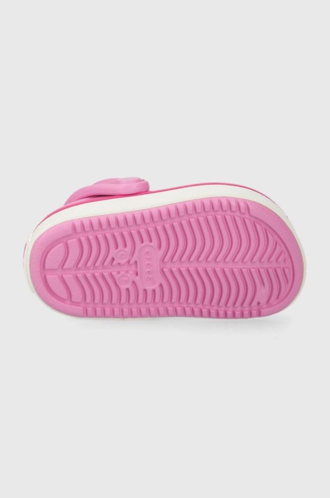 Дитячі шльопанці Crocs CROCBAND CLEAN CLOG колір рожевий фото 5