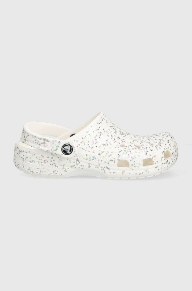 Дитячі шльопанці Crocs CLASSIC STARRY GLITTER колір срібний