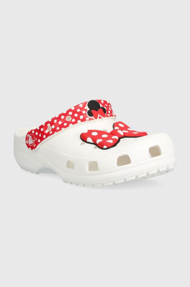 Дитячі шльопанці Crocs CLASSIC DISNEY MINNIE колір білий