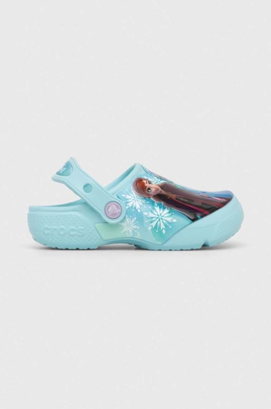 Дитячі шльопанці Crocs FL FROZEN II колір блакитний