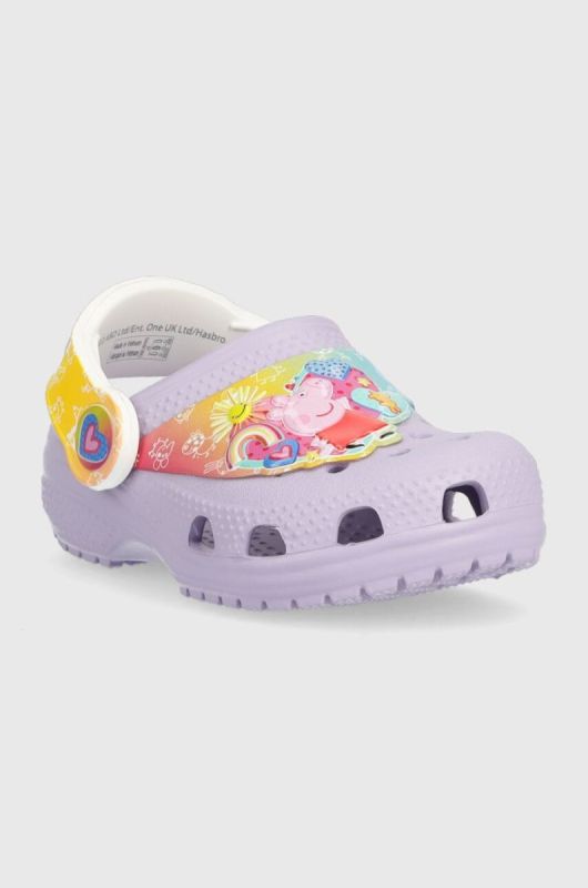 Дитячі шльопанці Crocs Pepppa Pig колір фіолетовий фото 2