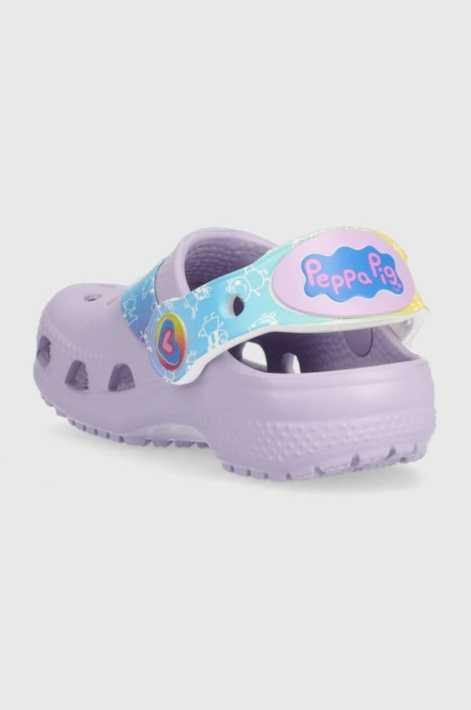 Дитячі шльопанці Crocs Pepppa Pig колір фіолетовий фото 3