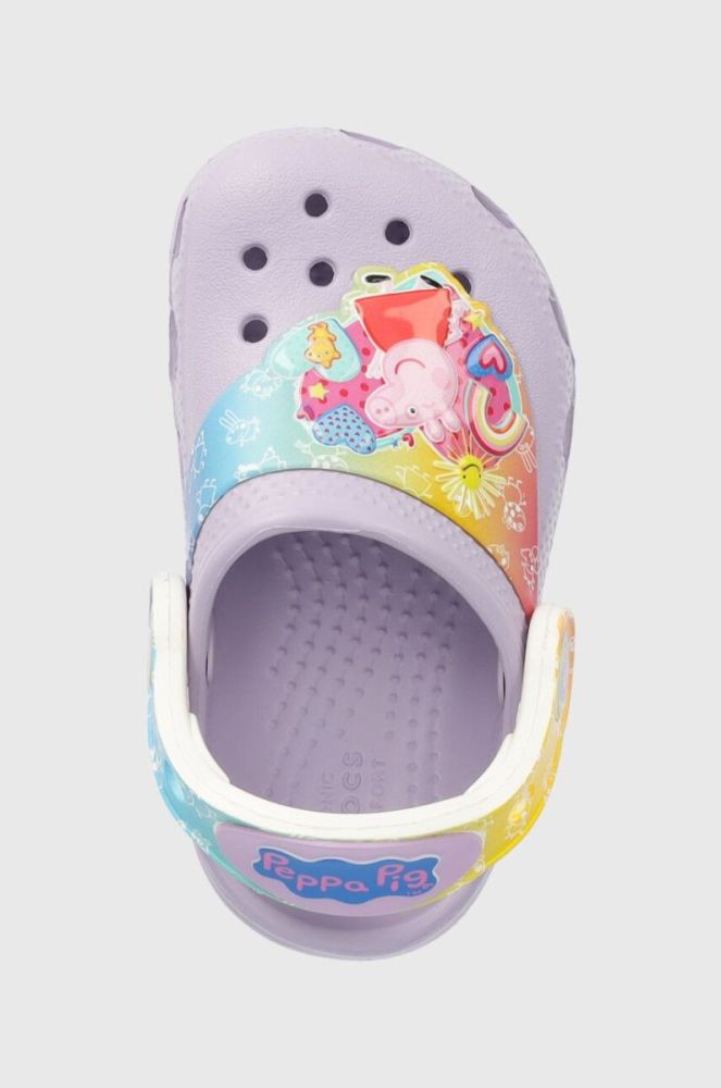 Дитячі шльопанці Crocs Pepppa Pig колір фіолетовий фото 4