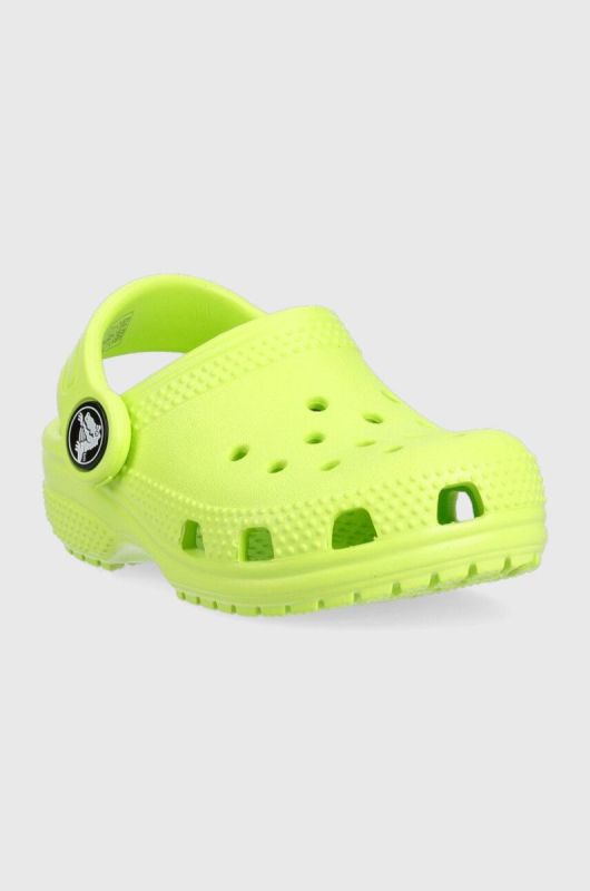 Дитячі шльопанці Crocs колір зелений (3073988) фото 2