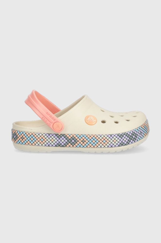 Дитячі шльопанці Crocs колір бежевий