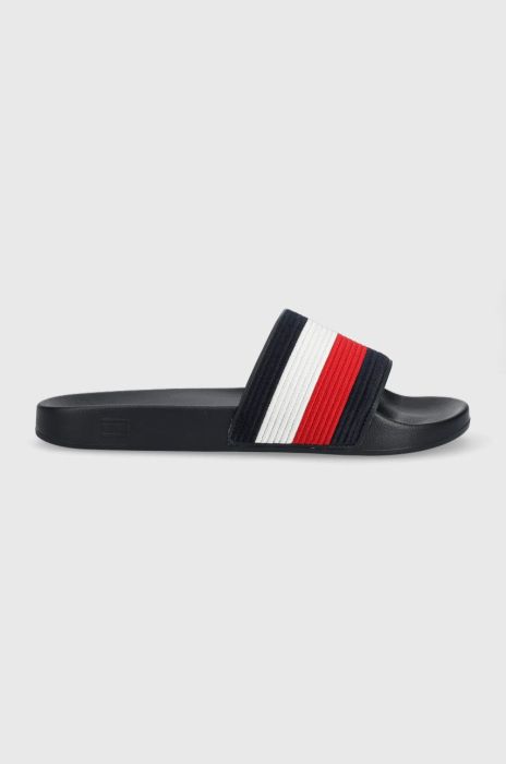 Шльопанці Tommy Hilfiger FM0FM04348 HILFIGER CORPORATE POOL SLIDE чоловічі колір синій