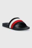 Шльопанці Tommy Hilfiger FM0FM04348 HILFIGER CORPORATE POOL SLIDE чоловічі колір синій