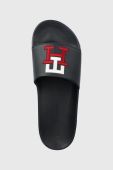 Шльопанці Tommy Hilfiger TH RAISED EMBROIDERY POOL SLIDE чоловічі колір синій