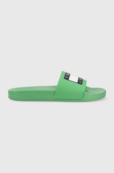 Шльопанці Tommy Jeans POOL SLIDE ESS чоловічі колір зелений EM0EM01191 Шльопанці Tommy Jeans POOL SLIDE ESS чоловічі колір зелений EM0EM01191