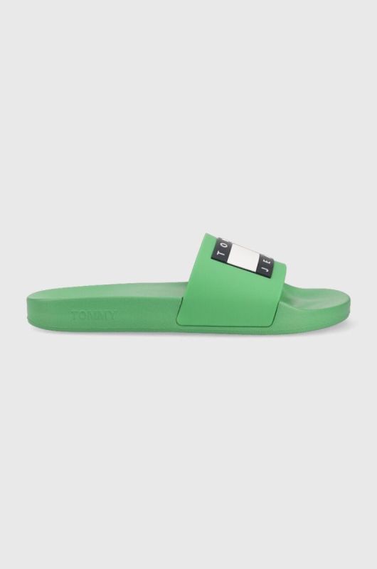 Шльопанці Tommy Jeans POOL SLIDE ESS чоловічі колір зелений EM0EM01191