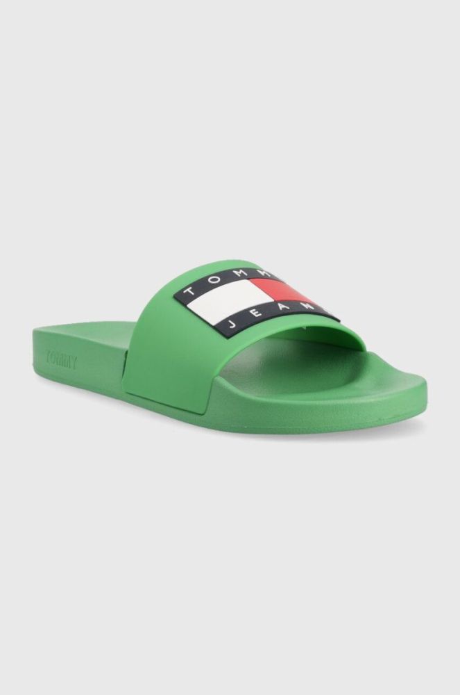 Шльопанці Tommy Jeans POOL SLIDE ESS чоловічі колір зелений EM0EM01191 фото 2